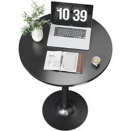 Round Bistro Pub Table 2 Pack Modern Style Metal Base MDF Top Cocktail Bar Table Counter Bar Height for Pub, Dining Room, Party