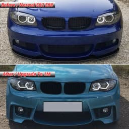 For BMW 1 Series E82 E88 2008 2009 2010 2011 2012 2013 1M Style Front Bumper Fog Lamps & Lower Centre Grilles 125i 128i 135i