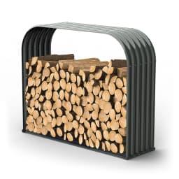 Galvanized Steel Firewood Storage Shed Outdoor Corrugated Metal Log Rack, Heavy Duty Log holder Lumber Storage Stand
