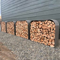 Galvanized Steel Firewood Storage Shed Outdoor Corrugated Metal Log Rack, Heavy Duty Log holder Lumber Storage Stand