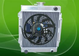 For Nissan DATSUN 1200 120Y Engine B110 B210 A12/T 1.2L 1970-1976 Aluminum Radiator & FAN MT 70 71 72 73 74 75 76 1971