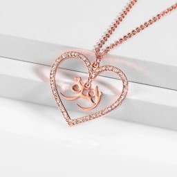 Custom Arabic Name Necklaces Love Heart Crystal Pendant For Women Personalized Gold Chain Islamic Jewelry Birthday Gift