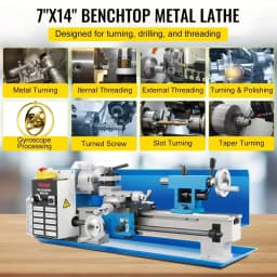 VEVOR Pro Leg Stretcher 220LBS Leg Stretch MachineMiniMetalLathe/7"X14Inch550WForThreadingMetalGearHigh-precision4-inchjawChuck
