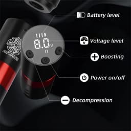 Complete Wireless Tattoo Gun Kit 20pcs Cartridge Needles Ink Rotary Tattoo Pen 1600mAh Battery Digital Portable Cordless Motor