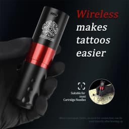 Complete Wireless Tattoo Gun Kit 20pcs Cartridge Needles Ink Rotary Tattoo Pen 1600mAh Battery Digital Portable Cordless Motor