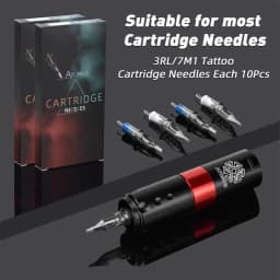 Complete Wireless Tattoo Gun Kit 20pcs Cartridge Needles Ink Rotary Tattoo Pen 1600mAh Battery Digital Portable Cordless Motor