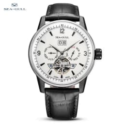 Seagull Men Automatic Watch Fashion Hollow Flywheel Mechanical Wristwatch Multi-function calendar week month Waterproof Clock