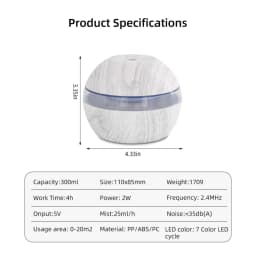 3-in-1 Humidifier, Aromatherapy Diffuser & Soothing Night Light, 300ml for Better Sleep & Air Quality