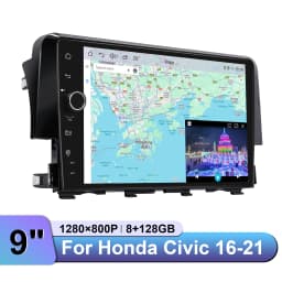 JOYING Android Car Stereo for Honda Civic 2016-2021 10th Gen Wireless CarPlay Android Auto GPS Radio Upgrade EU/US Warehouse
