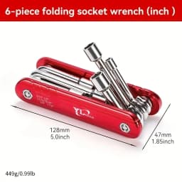 Portable Sleeve Tool Combos Set, Folding Socket Wrench, Multifunction Household Tools, Outdoor, 6 Plumbing Wera tools Work tools
