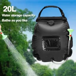 20/40L Portable Camping Shower Bag Solar Shower Bag Camping Bathroom Heating Water Storage Container with Switchable Head