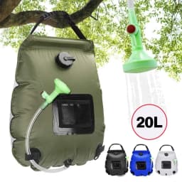 20/40L Portable Camping Shower Bag Solar Shower Bag Camping Bathroom Heating Water Storage Container with Switchable Head