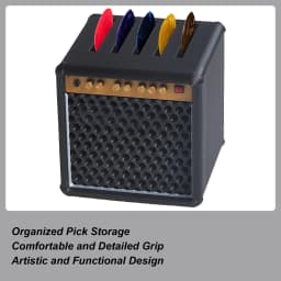 Guitar Pick Case Amp Speaker Guitar Pick Holder Portable Large-Capacity 3D Printed Box Case For Musicians Bass Players Birthday