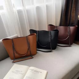 Wholesale Handle Chain Pu Tote Shoulder Handle Chain Pu Tote Women Underarm