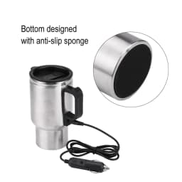 450ml Electric In-car Travel Heating Cup by Cigarette Lighter Plug Stainless Steel Travel Electric Kettle 12V Heated Thermos Mug
