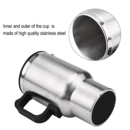 450ml Electric In-car Travel Heating Cup by Cigarette Lighter Plug Stainless Steel Travel Electric Kettle 12V Heated Thermos Mug