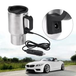 450ml Electric In-car Travel Heating Cup by Cigarette Lighter Plug Stainless Steel Travel Electric Kettle 12V Heated Thermos Mug