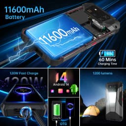 【Ships from US】Unihertz by 8849 Tank 4 Pro 5G AI Rugged Phone Built-in 720P Projector Dimensity 8300 32+512GB 3K AMOLED 11600mAh