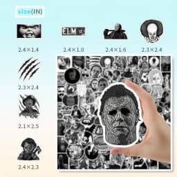 Creepy 100 PCS Horror Stickers Pack: Vinyl Terror Stickers, Horrifying Theme Stickers for Water Bottle, Laptop, Helmet - Scary G