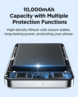 PISEN Magnetic Wireless Power Bank with Built in Stand MagSafe Compatible 30W USB C Fast Charging for iPhone Samsung Huawei