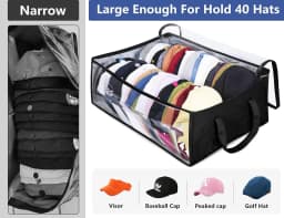 Large Capacity Hat Organizer Holder Black Non Woven Hats Clothes Foldable Hanging Bags Boxes Hangers Clip bag Food clips
