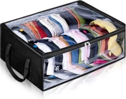 Large Capacity Hat Organizer Holder Black Non Woven Hats Clothes Foldable Hanging Bags Boxes Hangers Clip bag Food clips