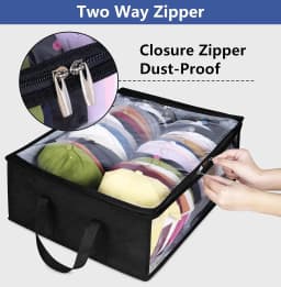 Large Capacity Hat Organizer Holder Black Non Woven Hats Clothes Foldable Hanging Bags Boxes Hangers Clip bag Food clips