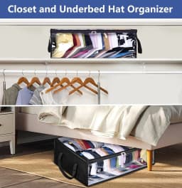 Large Capacity Hat Organizer Holder Black Non Woven Hats Clothes Foldable Hanging Bags Boxes Hangers Clip bag Food clips