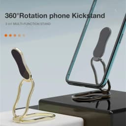 1pc Car Phone Holder, 360° Rotation Kickstand, Foldable Phone Tablet Bracket, Metal Extend Adjustable Desktop Stand Rack For IP