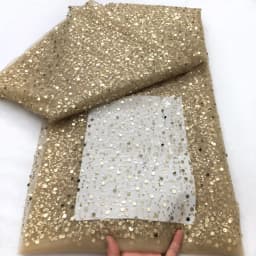 Luxury African Heavy Silver Sequins Lace Fabric High Quality For Bridal Dress 2025 French Tulle Lace Fabric Evening Dress A3490