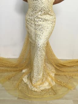 Luxury African Heavy Silver Sequins Lace Fabric High Quality For Bridal Dress 2025 French Tulle Lace Fabric Evening Dress A3490