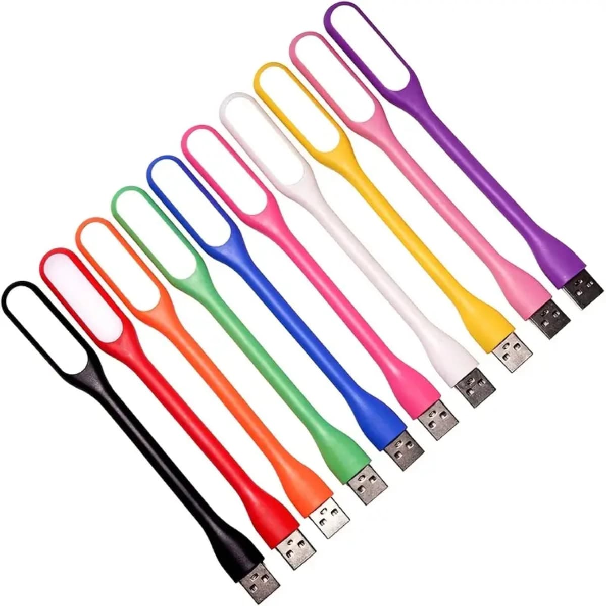 Christmas Mini USB Gooseneck Structure Adjustable Lamp - 10-Pack LED Notebook Computer Keyboard Laptop Flexible Decoration Light
