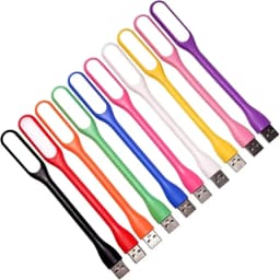 Christmas Mini USB Gooseneck Structure Adjustable Lamp - 10-Pack LED Notebook Computer Keyboard Laptop Flexible Decoration Light