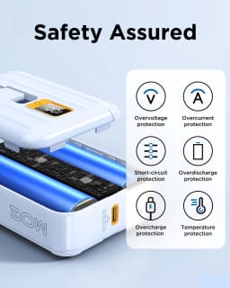 PISEN 30W Mini Power Bank 10000mAh, Small And Portable, With Dual Wires, Compatible With Type-C And Lightning Interface Devices