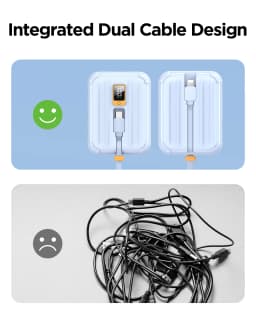 PISEN 30W Mini Power Bank 10000mAh, Small And Portable, With Dual Wires, Compatible With Type-C And Lightning Interface Devices