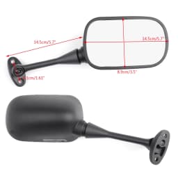 Artudatech Side Rear View Mirrors For Honda CBR600RR 2003-2014 CBR1000RR 2004-2007 Black