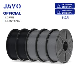 JAYO PLA Filament 1.75mm 1.1KG 5Rolls PLA 3D Printer Filament with Reusable Spool Fit Most 3D Printers