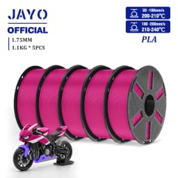 JAYO PLA Filament 1.75mm 1.1KG 5Rolls PLA 3D Printer Filament with Reusable Spool Fit Most 3D Printers