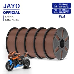 JAYO PLA Filament 1.75mm 1.1KG 5Rolls PLA 3D Printer Filament with Reusable Spool Fit Most 3D Printers