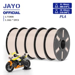 JAYO PLA Filament 1.75mm 1.1KG 5Rolls PLA 3D Printer Filament with Reusable Spool Fit Most 3D Printers