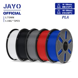 JAYO PLA Filament 1.75mm 1.1KG 5Rolls PLA 3D Printer Filament with Reusable Spool Fit Most 3D Printers