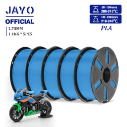 JAYO PLA Filament 1.75mm 1.1KG 5Rolls PLA 3D Printer Filament with Reusable Spool Fit Most 3D Printers