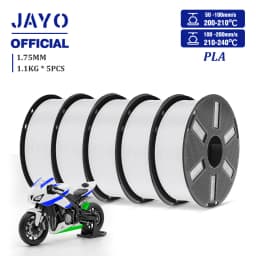 JAYO PLA Filament 1.75mm 1.1KG 5Rolls PLA 3D Printer Filament with Reusable Spool Fit Most 3D Printers