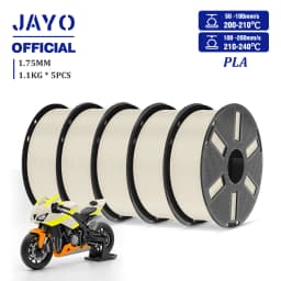 JAYO PLA Filament 1.75mm 1.1KG 5Rolls PLA 3D Printer Filament with Reusable Spool Fit Most 3D Printers