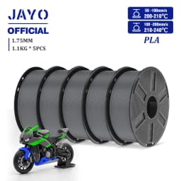JAYO PLA Filament 1.75mm 1.1KG 5Rolls PLA 3D Printer Filament with Reusable Spool Fit Most 3D Printers