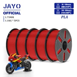 JAYO PLA Filament 1.75mm 1.1KG 5Rolls PLA 3D Printer Filament with Reusable Spool Fit Most 3D Printers