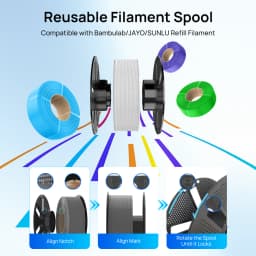 JAYO PLA Filament 1.75mm 1.1KG 5Rolls PLA 3D Printer Filament with Reusable Spool Fit Most 3D Printers