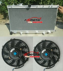 Aluminum Radiator + Fans For Subaru Impreza WRX STI GDB GDA 2002 2003 2004 2005 2006 2007 Manual MT
