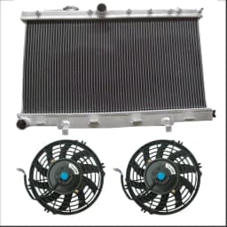 Aluminum Radiator + Fans For Subaru Impreza WRX STI GDB GDA 2002 2003 2004 2005 2006 2007 Manual MT