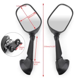 Artudatech Pair Rear View Side Mirrors Left & Right For Yamaha YZF R1 YZF R6 2006-2008 2007
